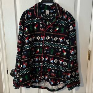 Hanna Andersson Gnome Sweet Gnome Christmas PJ Top Unisex Sz L